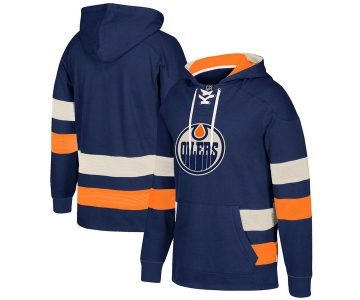 NHL Edmonton Oilers Navy Men's Customized All Stitched Hooded Sweatshirt