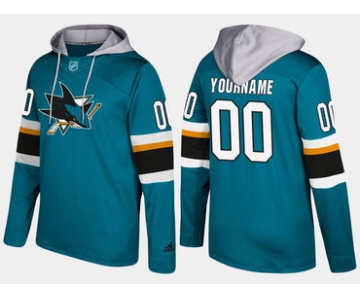 Adidas Sharks Men's Customized Name And Number Teal Hoodie