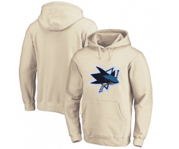 San Jose Sharks Cream Men's Customized All Stitched Pullover Hoodie