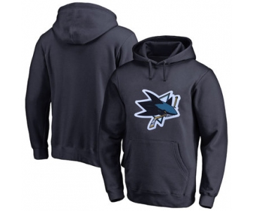 San Jose Sharks Navy Men's Customized All Stitched Pullover Hoodie