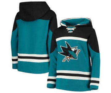 San Jose Sharks Teal Men's Customized All Stitched Hooded Sweatshirt