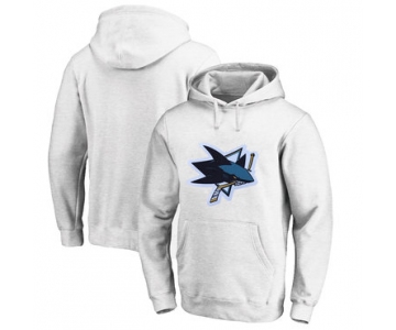 San Jose Sharks White Men's Customized All Stitched Pullover Hoodie