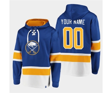 Men's Buffalo Sabres Active Player Custom Royal Ageless Must-Have Lace-Up Pullover Hoodie