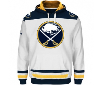 Sabres White Men's Customized All Stitched Sweatshirt