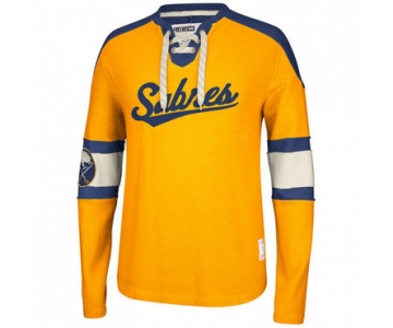 Sabres Yellow Men's Customized All Stitched Sweatshirt