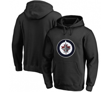 Winnipeg Jets Black Men's Customized All Stitched Pullover Hoodie