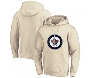 Winnipeg Jets Cream Men's Customized All Stitched Pullover Hoodie