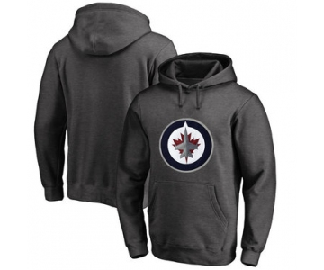 Winnipeg Jets Dark Gray Men's Customized All Stitched Pullover Hoodie