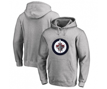 Winnipeg Jets Gray Men's Customized All Stitched Pullover Hoodie