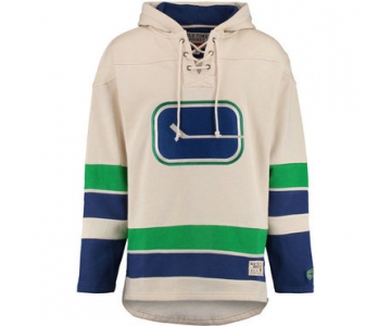 Canucks Cream Men's Customized All Stitched Sweatshirt