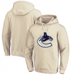 Vancouver Canucks Cream Men's Customized All Stitched Pullover Hoodie