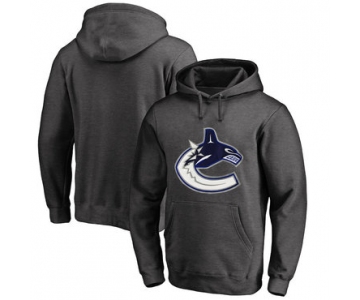 Vancouver Canucks Dark Gray Men's Customized All Stitched Pullover Hoodie