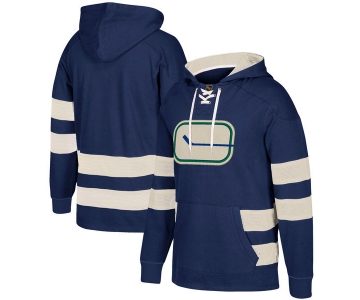 Vancouver Canucks Navy Men's Customized All Stitched Hooded Sweatshirt