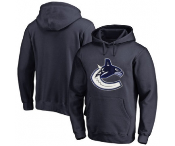 Vancouver Canucks Navy Men's Customized All Stitched Pullover Hoodie