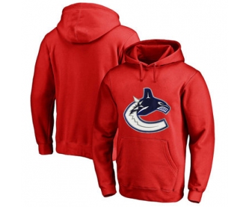 Vancouver Canucks Red Men's Customized All Stitched Pullover Hoodie