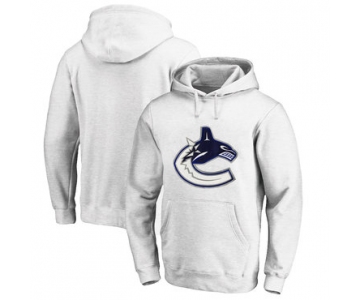 Vancouver Canucks White Men's Customized All Stitched Pullover Hoodie