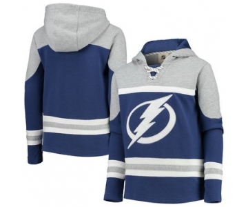 Tampa Bay Lightning Blue Men's Customized All Stitched Hooded Sweatshirt