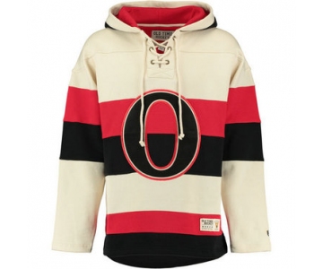 Senators Cream Men's Customized All Stitched Sweatshirt