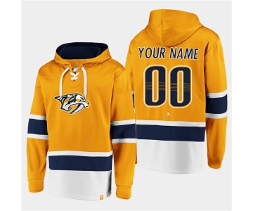 Men's Nashville Predators Active Player Custom Gold Ageless Must-Have Lace-Up Pullover Hoodie