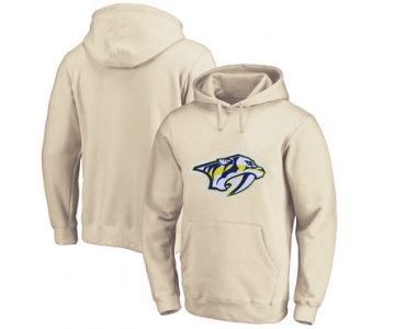 Nashville Predators Cream Men's Customized All Stitched Pullover Hoodie