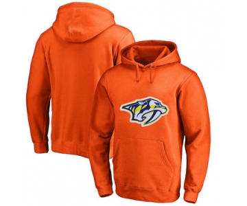 Nashville Predators Orange Men's Customized All Stitched Pullover Hoodie