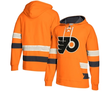 NHL Philadelphia Flyers Orange Men's Customized All Stitched Hooded Sweatshirt