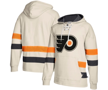 Philadelphia Flyers Cream Men's Customized All Stitched Hooded Sweatshirt
