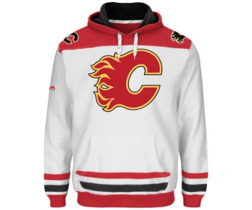 Flames White Men's Customized All Stitched Sweatshirt