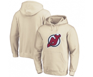 New Jersey Devils Cream Men's Customized All Stitched Pullover Hoodie