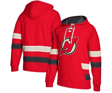 New Jersey Devils Red Men's Customized All Stitched Hooded Sweatshirt