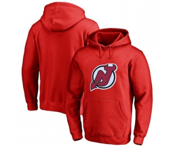 New Jersey Devils Red Men's Customized All Stitched Pullover Hoodie