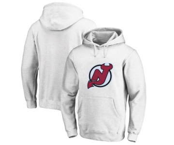 New Jersey Devils White Men's Customized All Stitched Pullover Hoodie