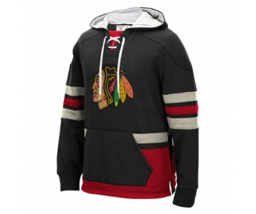 Blackhawks Black Pullover Men's Customized All Stitched Sweatshirt