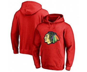 Chicago Blackhawks Red Men's Customized All Stitched Pullover Hoodie