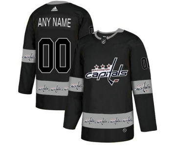 Men's Washington Capitals Custom Black Team Logos Fashion Adidas Jersey