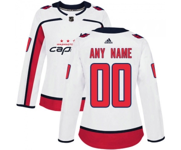 Women's Adidas NHL Washington Capitals White Away Authentic Customized Jersey