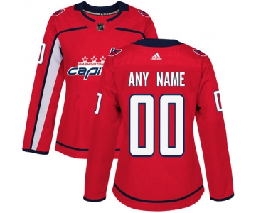 Women's Adidas Washington Capitals Customized Authentic Red Home NHL Jersey