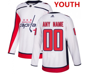 Youth Adidas NHL Washington Capitals White Away Authentic Customized Jersey