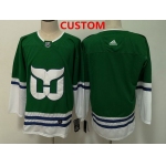 Men's Hartford Whalers Custom Green Adidas Jersey