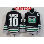 Mens Hartford Whalers Customized Black Throwback Jersey