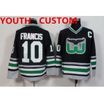 Youth Hartford Whalers Mens Customized Black Throwback Jersey