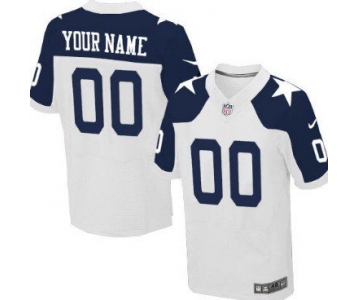 Men's Dallas Cowboys Nike White Customized 2014 Alternate Elite Jersey