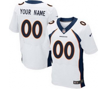 Men's Denver Broncos Nike White Customized 2014 Elite Jersey