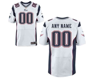 Men's New England Patriots Nike White Customized 2014 Elite Jersey