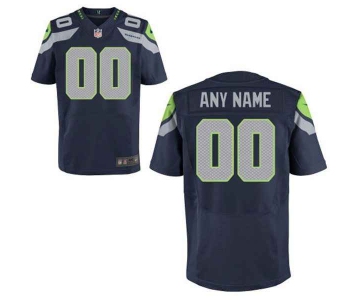 Men's Seattle Seahawks Nike College Navy Customized 2014 Elite Jersey