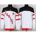 2014/15 Team Canada Men's Customized White 100TH Jersey