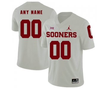 Oklahoma Sooners White Men's Customized College Football Jersey