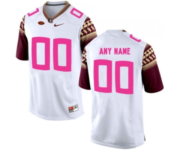 Florida State Seminoles White Men's Customized 2018 Breast Cancer Awareness College