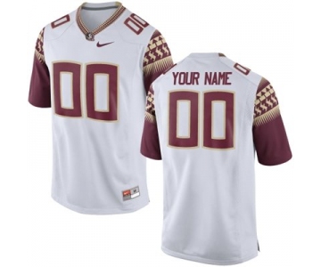 Mens Florida State Seminoles 2015 Nike White Custom Replica Football Jersey