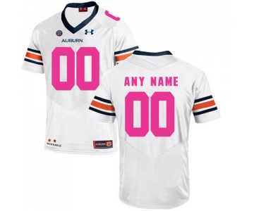 Auburn Tigers White Men's Customized 2018 Breast Cancer Awareness College